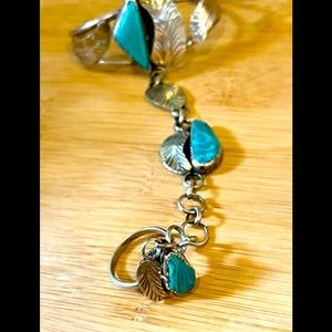 VTG 🔥RARE🔥custom made turquoise ring with hand & bracelet ornament! SEE PICS
